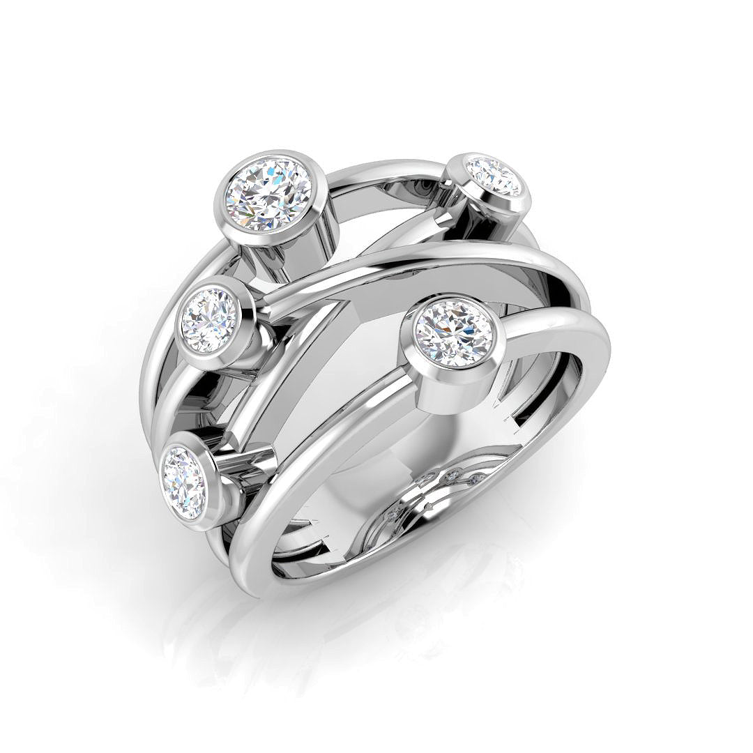 9ct White Gold Round Lab Grown Diamond Ring 1