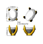 9ct Yellow Gold Oval Lab Grown Diamond Earrings 2