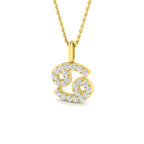 9ct Yellow Gold Round Lab Grown Diamond Pendant 1