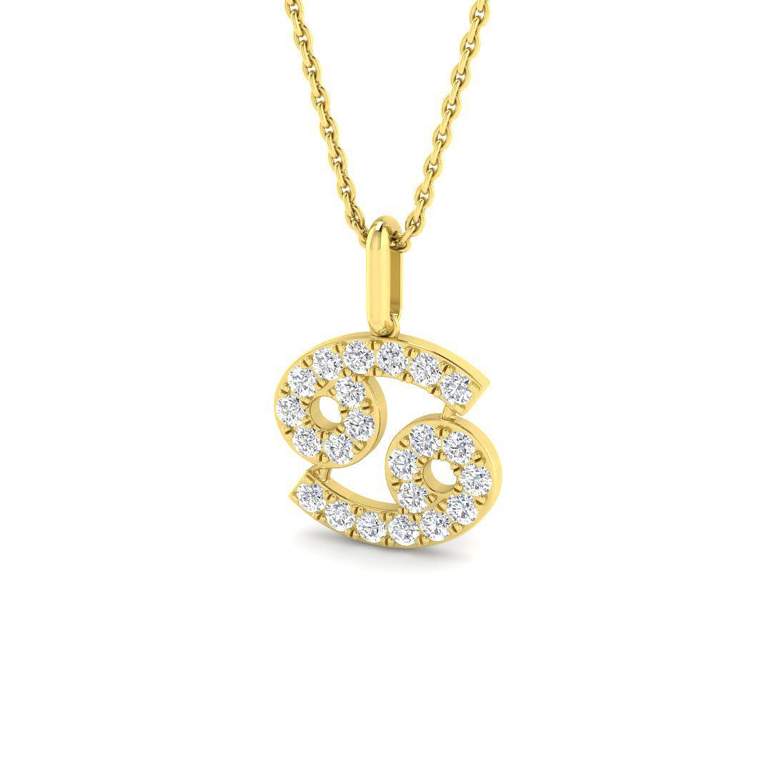9ct Yellow Gold Round Lab Grown Diamond Pendant 1