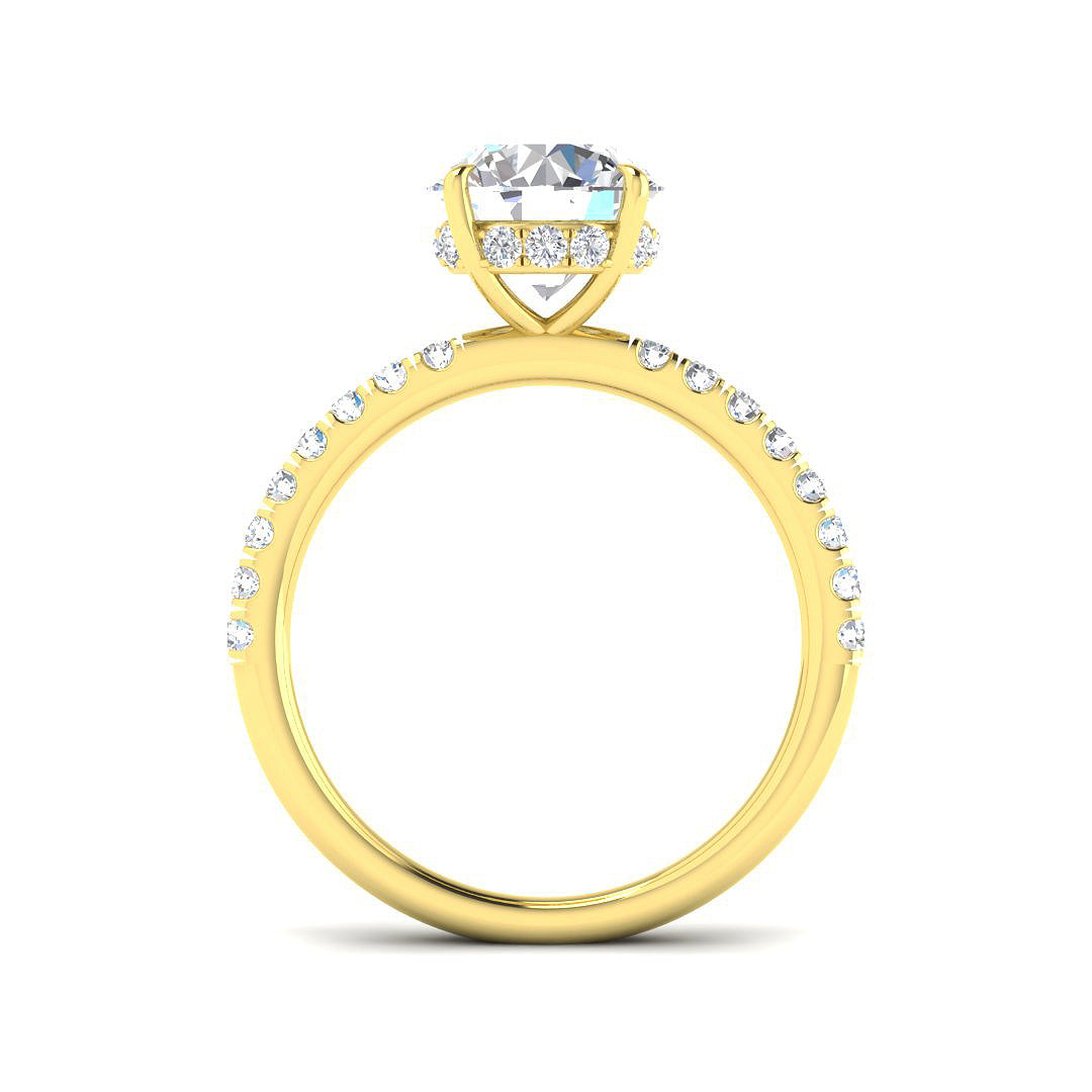18ct Yellow Gold Round Lab Grown Diamond Ring 2