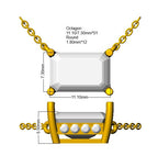 9ct White Gold Emerald Cut Lab Grown Diamond Necklace 2
