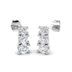 9ct White Gold Round Lab Grown Diamond Earrings 1