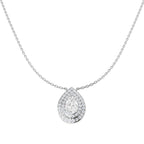 9ct White Gold Pear Lab Grown Diamond Necklace 1