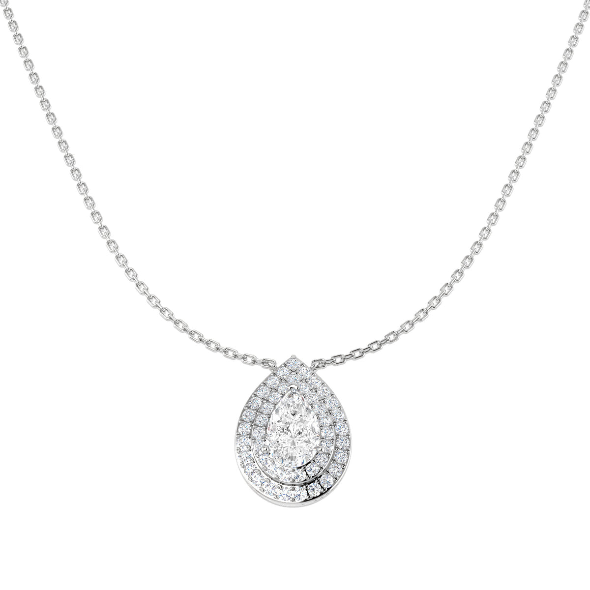 18ct White Gold Round Lab Grown Diamond Necklace 1