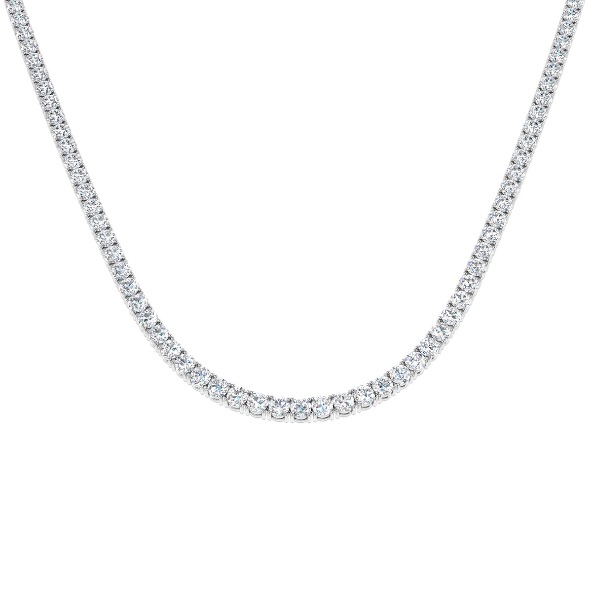 9ct White Gold Round Lab Grown Diamond Necklace 1