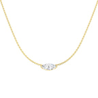 9ct Yellow Gold Marquise Lab Grown Diamond Necklace 1