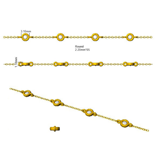 9ct Yellow Gold Round Lab Grown Diamond Bracelet 2
