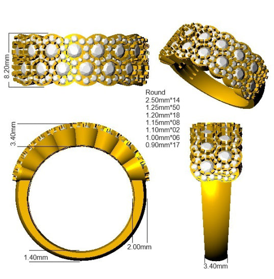 9ct Yellow Gold Round Lab Grown Diamond Ring 3
