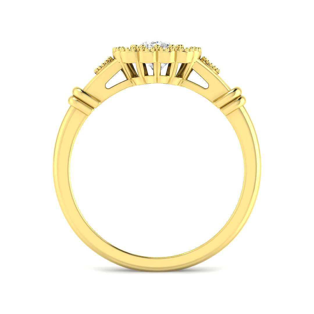 9ct Yellow Gold Cushion Diamond Ring 2