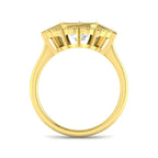9ct Yellow Gold Baguette and Cushion Cvd Old Cut and Lab Grown Diamond Ring 2