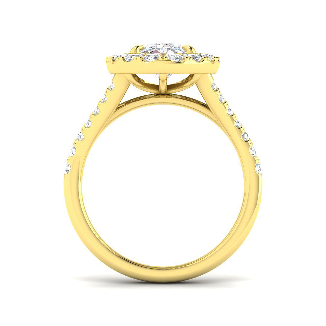 9ct Yellow Gold Oval Lab Grown Diamond Ring 2