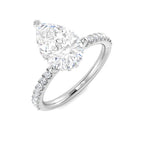 Platinum Pear Lab Grown Diamond Ring 1