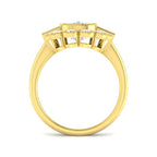 9ct Yellow Gold Baguette and Cushion Cvd Old Cut Ring 2