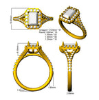 18ct Yellow Gold Radiant Lab Grown Diamond Ring 3