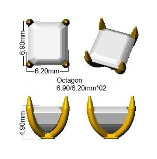 9ct White Gold Radiant Lab Grown Diamond Earrings 2