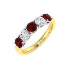 18ct Two Tone Round Ruby and Diamond Ring 1