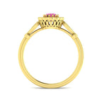 9ct Yellow Gold Oval Pink Sapphire and Diamond Ring 2