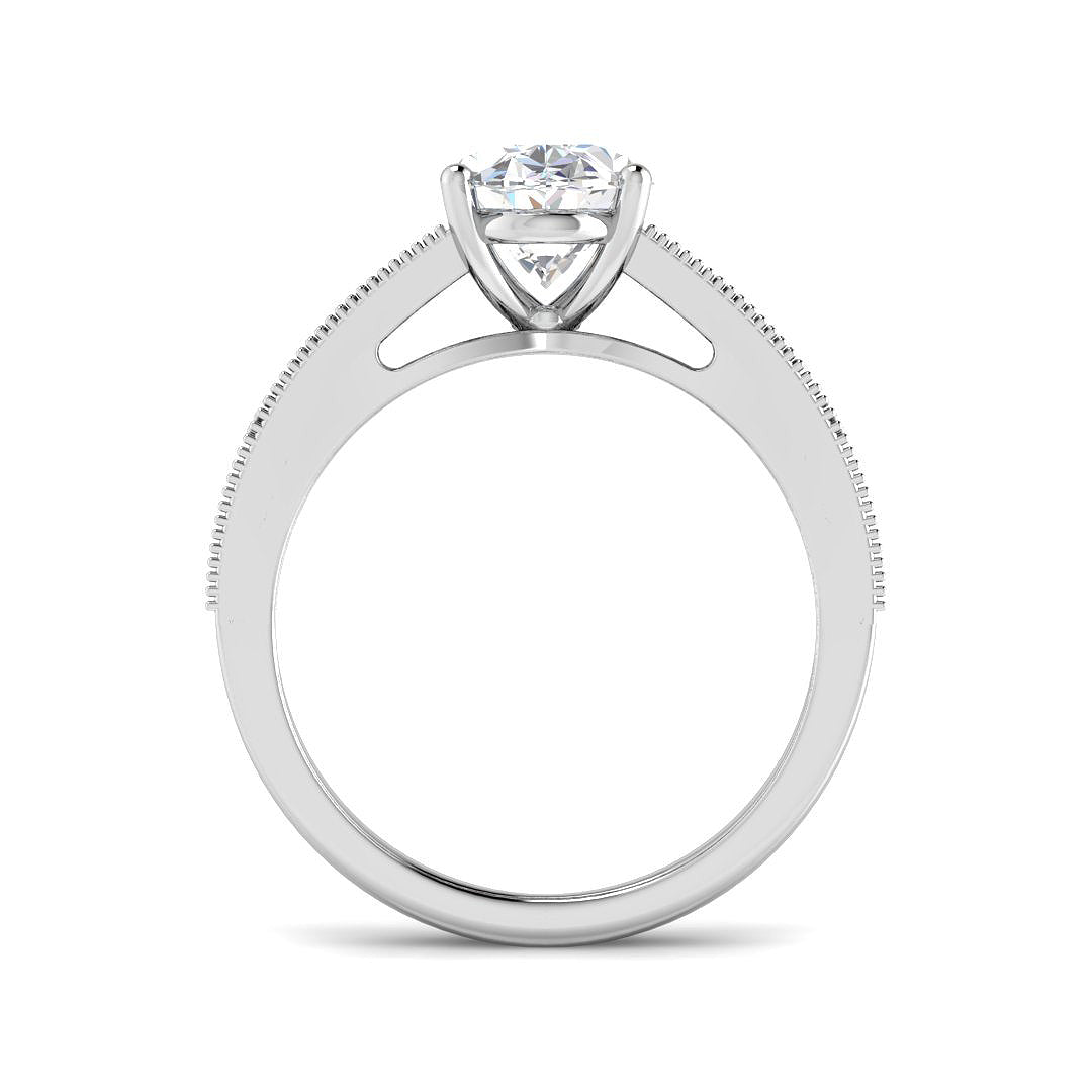 9ct White Gold Baguette and Oval Lab Grown Diamond Ring 2