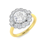 9ct Two Tone Baguette Cvd Old Cut and Lab Grown Diamond Ring 1