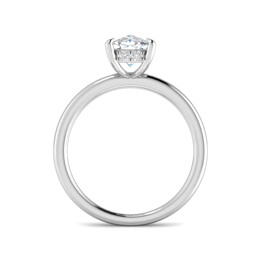 9ct White Gold Cushion Lab Grown Diamond Ring 2