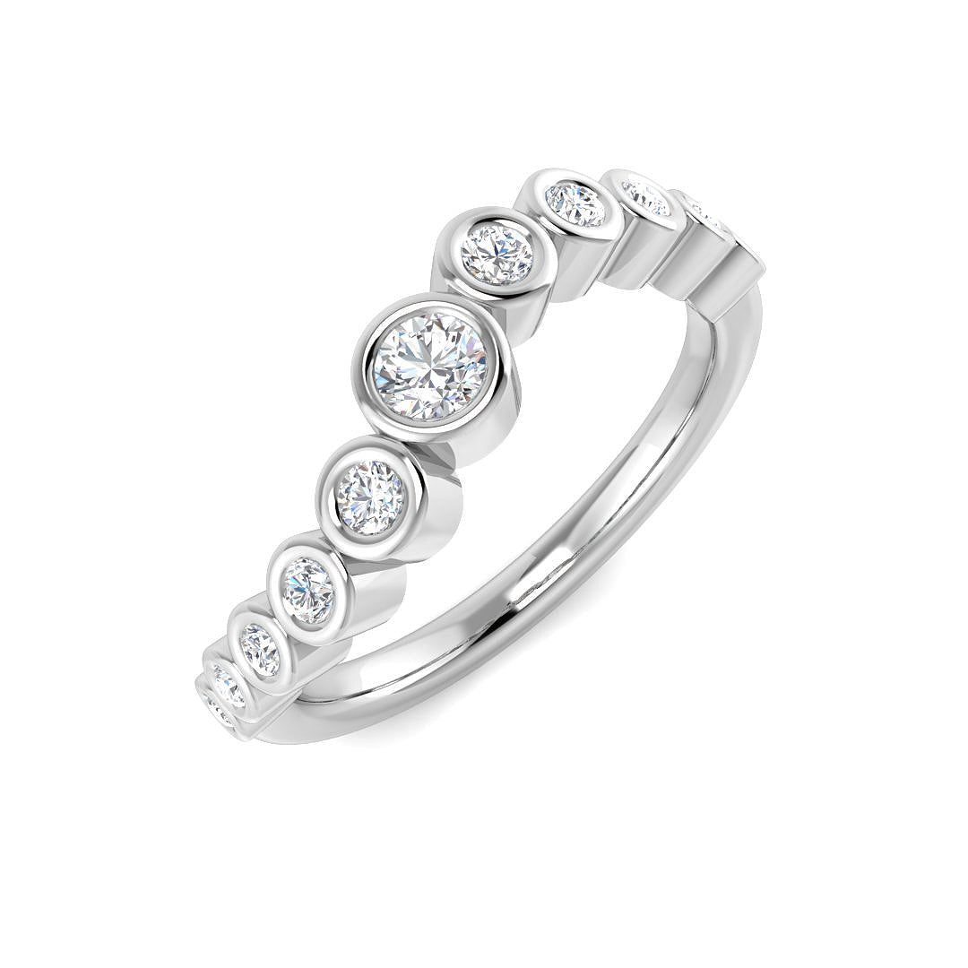 9ct White Gold Round Lab Grown Diamond Ring 1