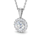 9ct White Gold Round Lab Grown Diamond Pendant 1
