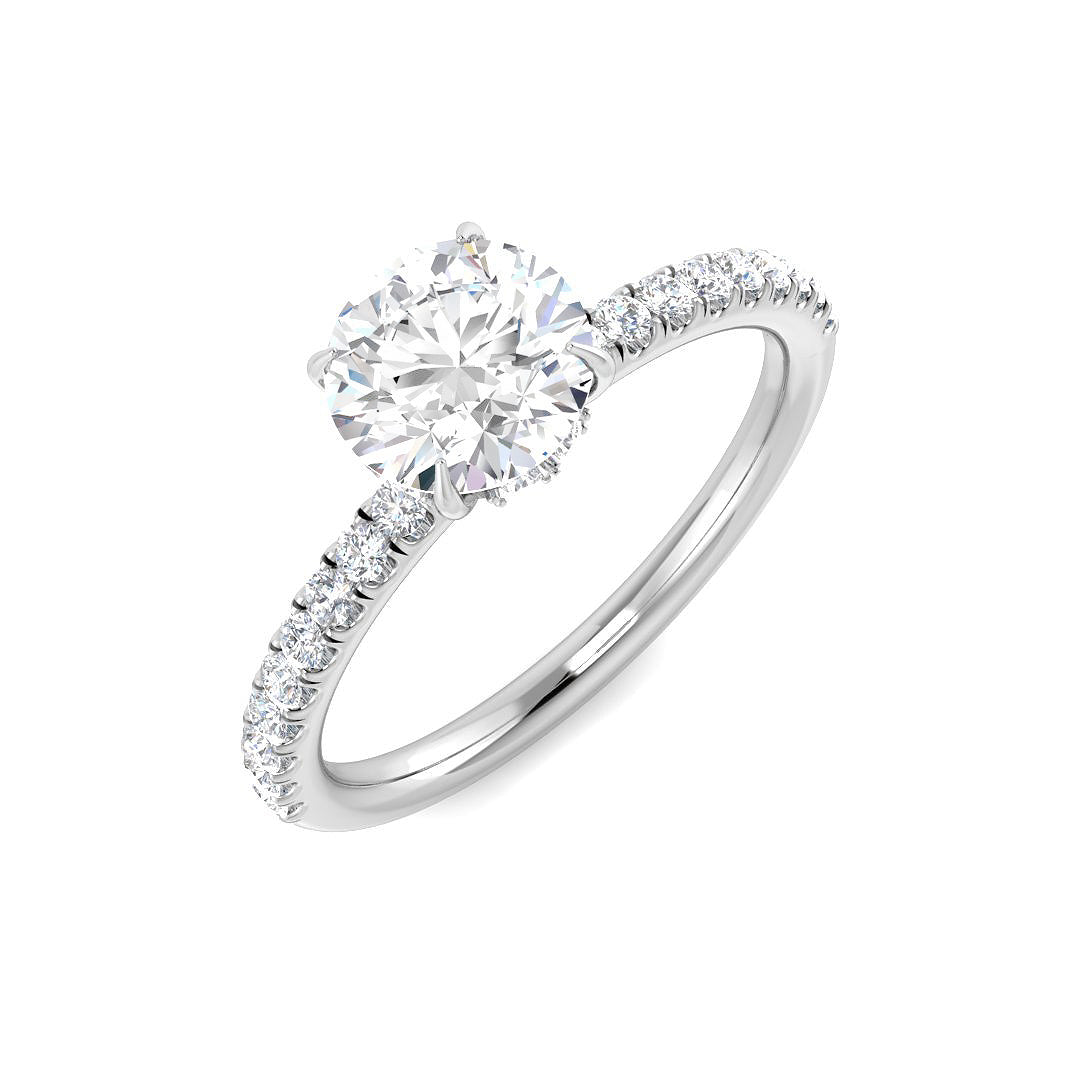 9ct White Gold Round Lab Grown Diamond Ring 1
