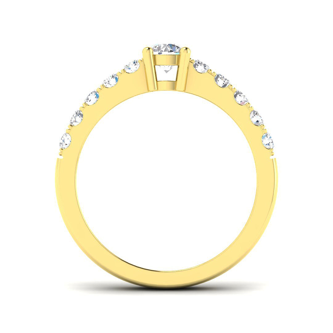 18ct Yellow Gold Round Diamond Ring 2