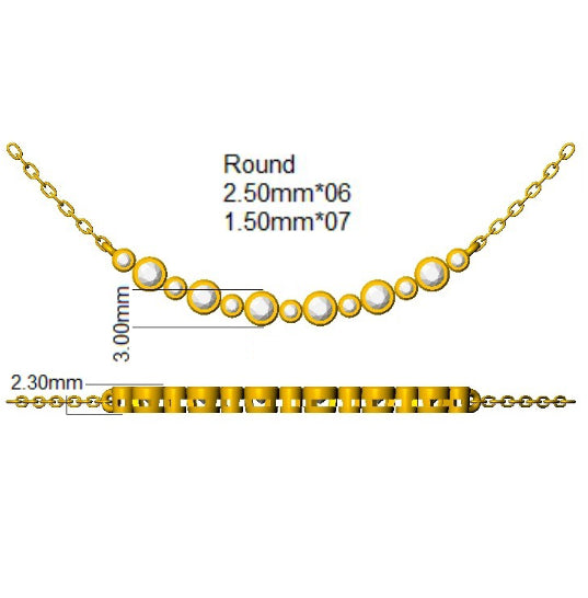 9ct Yellow Gold Round Lab Grown Diamond Necklace 2