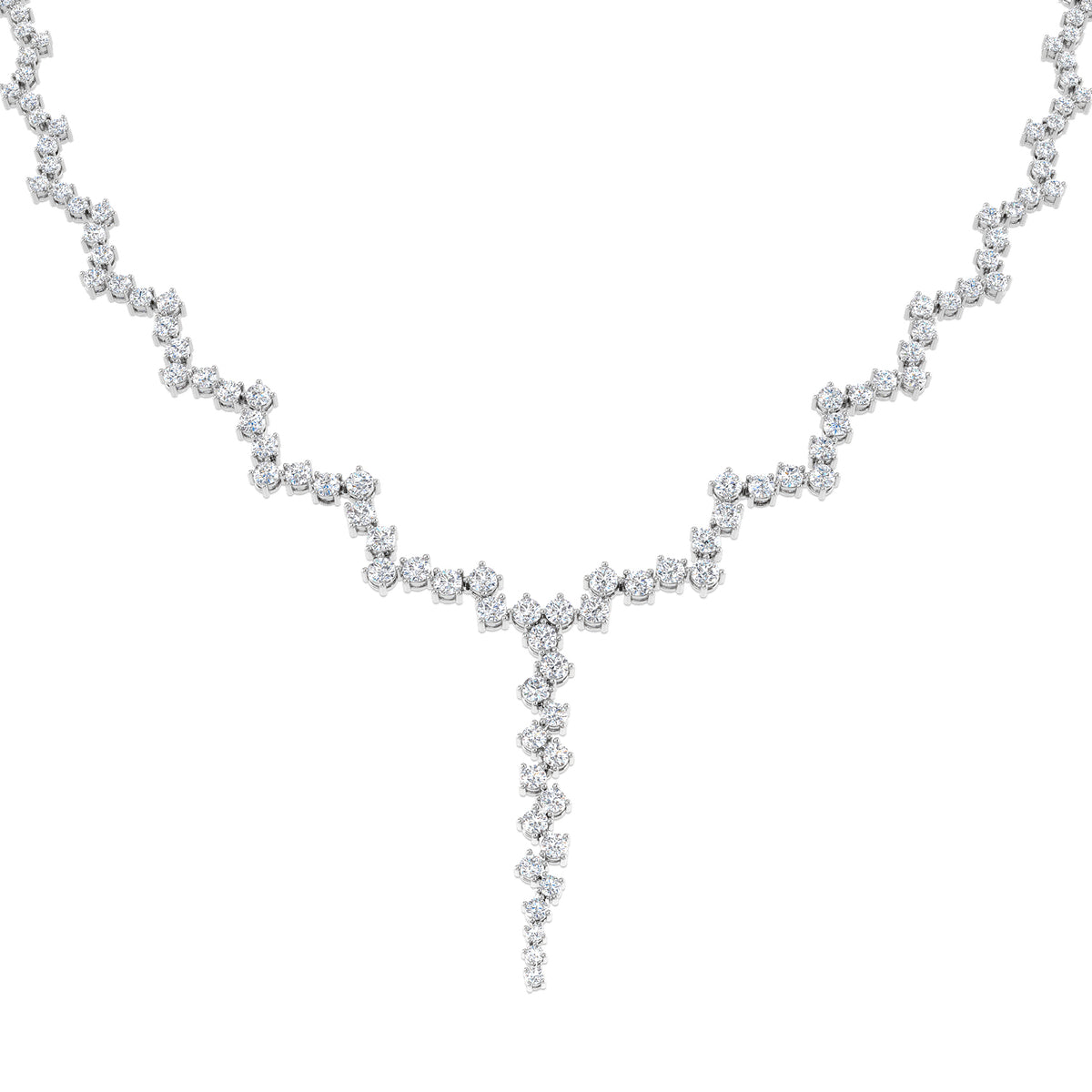 9ct White Gold Round Lab Grown Diamond Necklace 1