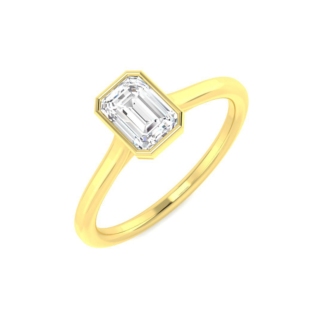 9ct Yellow Gold Radiant Lab Grown Diamond Ring 1
