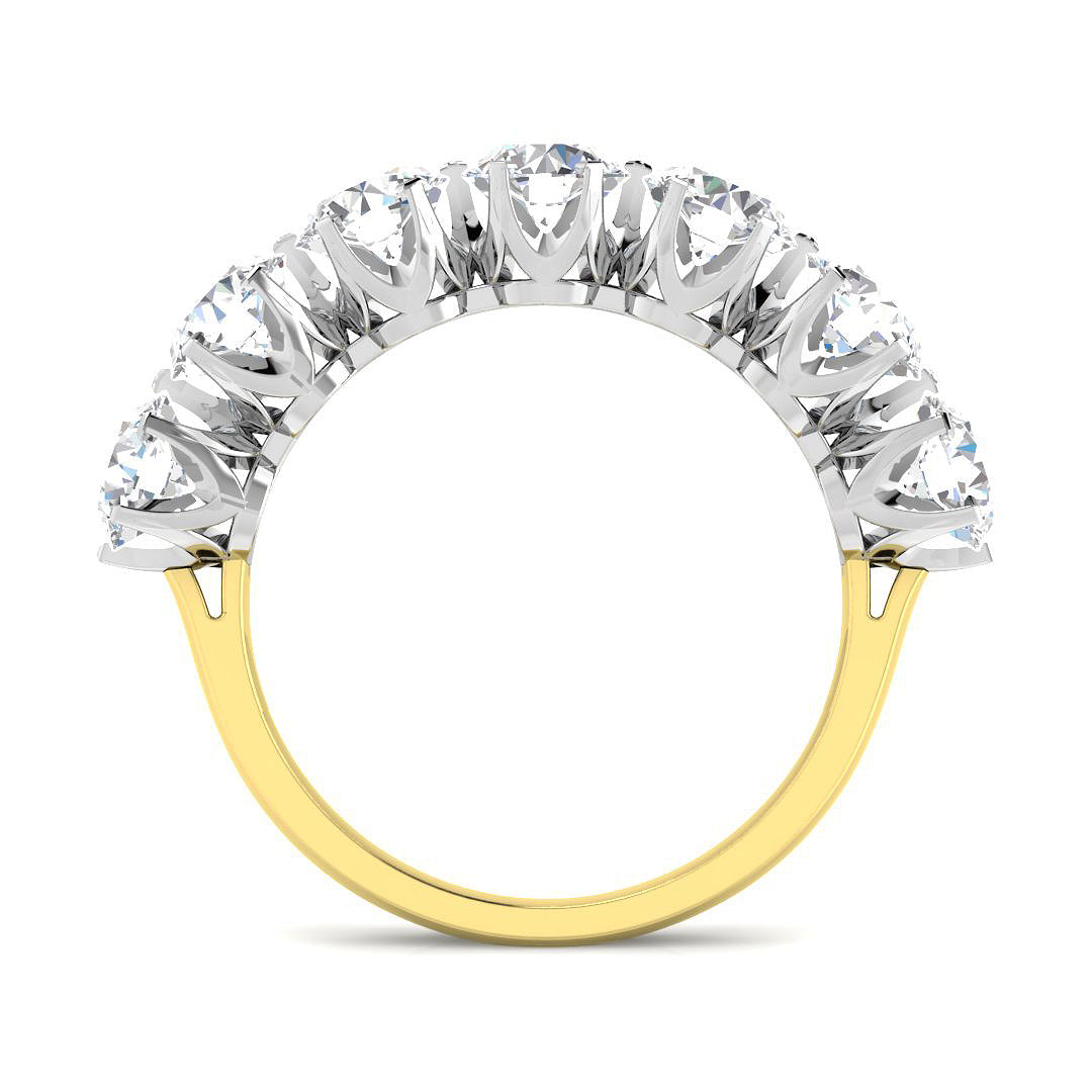 9ct Two Tone Round Cvd Old Cut Ring 2