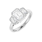 9ct White Gold Emerald Cut Lab Grown Diamond Ring 1