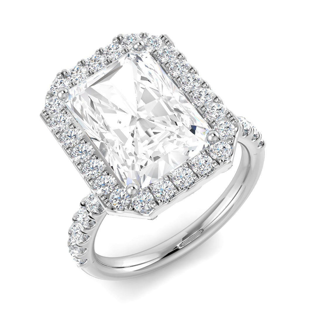 Platinum Radiant Lab Grown Diamond Ring 1