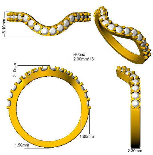 9ct Yellow Gold Round Diamond Ring 3