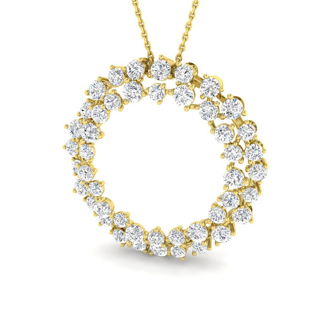 9ct Yellow Gold Round Lab Grown Diamond Pendant 1