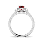 9ct White Gold Oval Ruby and Diamond Ring 2