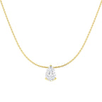 9ct Yellow Gold Pear Lab Grown Diamond Necklace 1