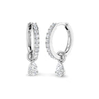 9ct White Gold Pear Lab Grown Diamond Earrings 1