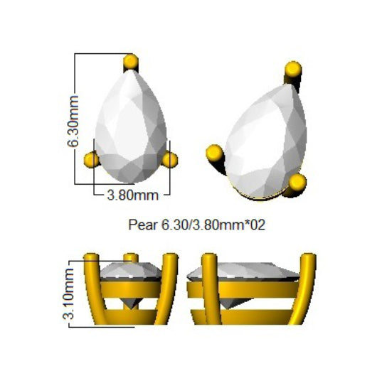 9ct Yellow Gold Pear Lab Grown Diamond Earrings 2
