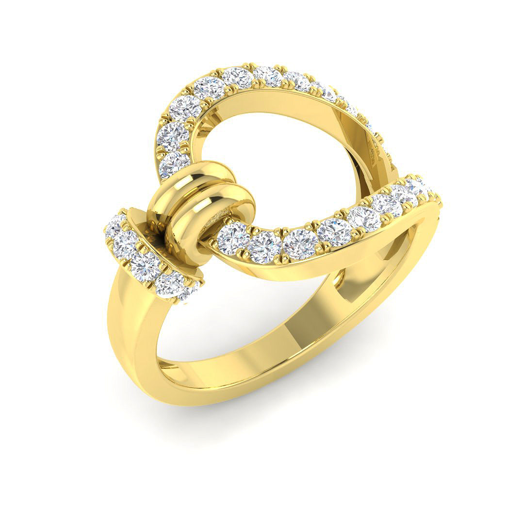 9ct Yellow Gold Round Lab Grown Diamond Ring 1