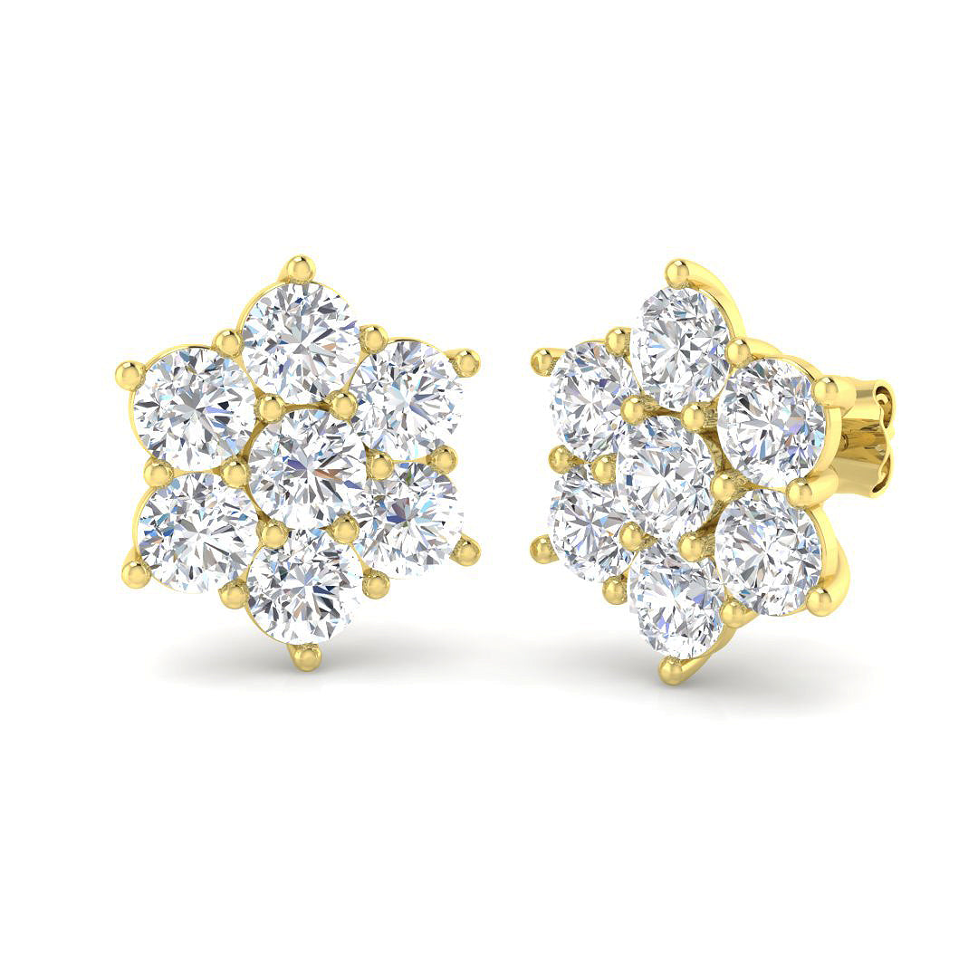 9ct Yellow Gold Round Lab Grown Diamond Earrings 1