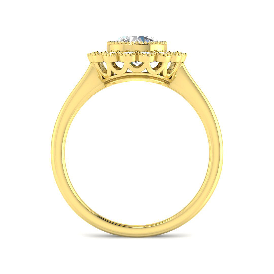 9ct Yellow Gold Round Cvd Old Cut Ring 2