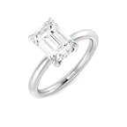 Platinum Emerald Cut Lab Grown Diamond Ring 1