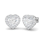 9ct White Gold Heart Lab Grown Diamond Earrings 1