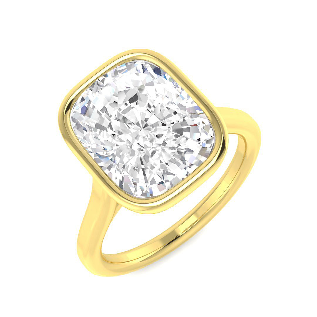 9ct Yellow Gold Cushion Lab Grown Diamond Ring 1