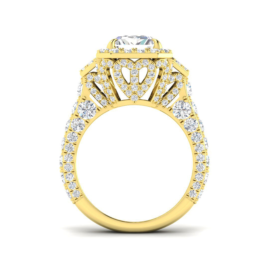 9ct Yellow Gold Radiant Lab Grown Diamond Ring 2
