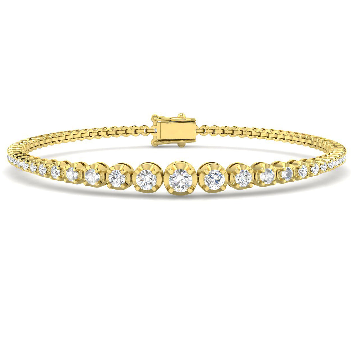 9ct Yellow Gold Round Lab Grown Diamond Bracelet 1