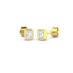 9ct Yellow Gold Emerald Cut Lab Grown Diamond Earrings 1